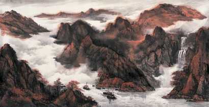 郜宗远 2005年作 山水 镜心
